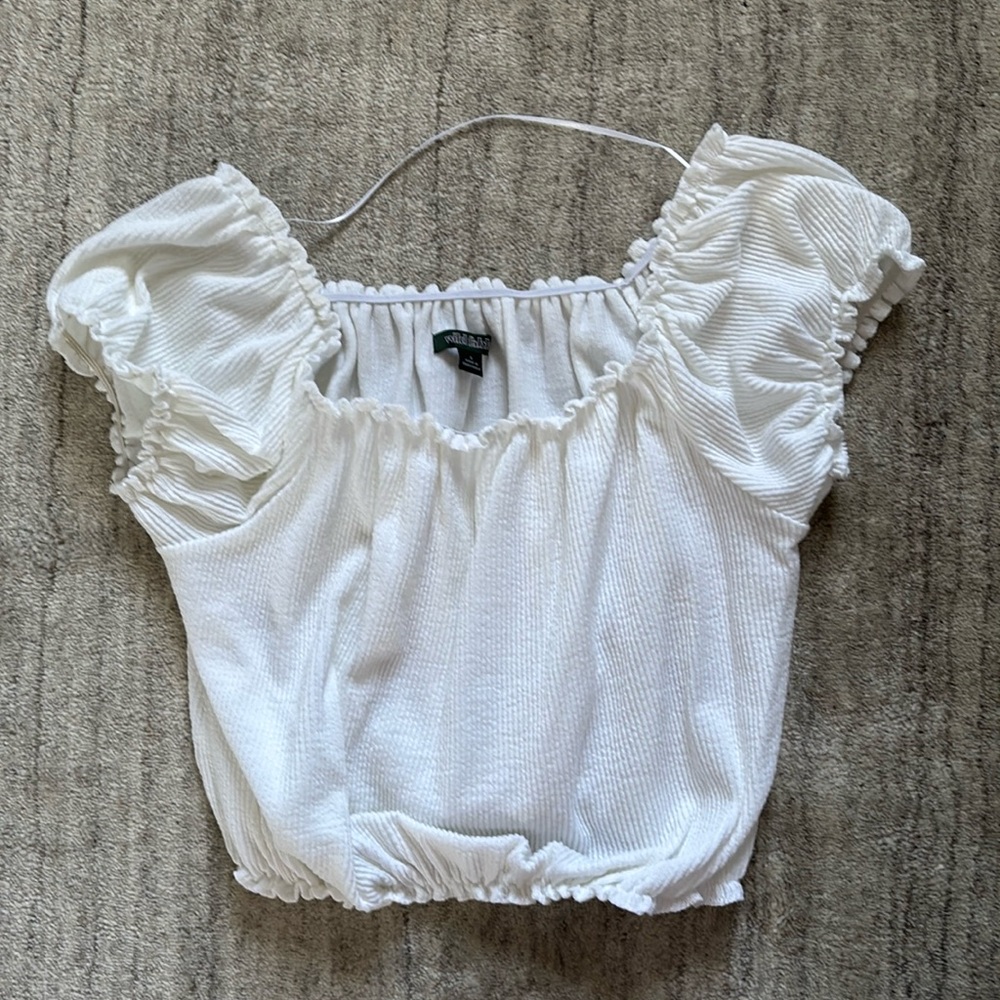 Wild Fable White Ruffle Top